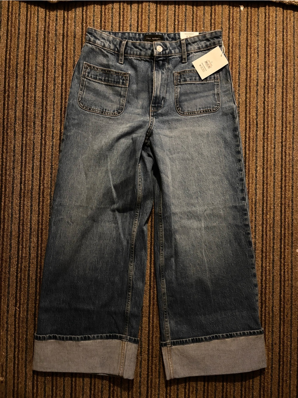 Free Assembly Wide-Leg Blue Denim Jeans